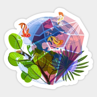 Bright world of the tropics Sticker